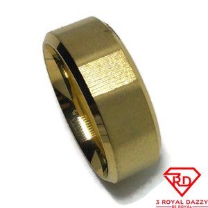 Cut Edge Ring Yellow gold on Stainless Steel